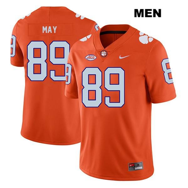 Men's Clemson Tigers #89 Max May Stitched Orange Legend Authentic Nike NCAA College Football Jersey IYG5446CH